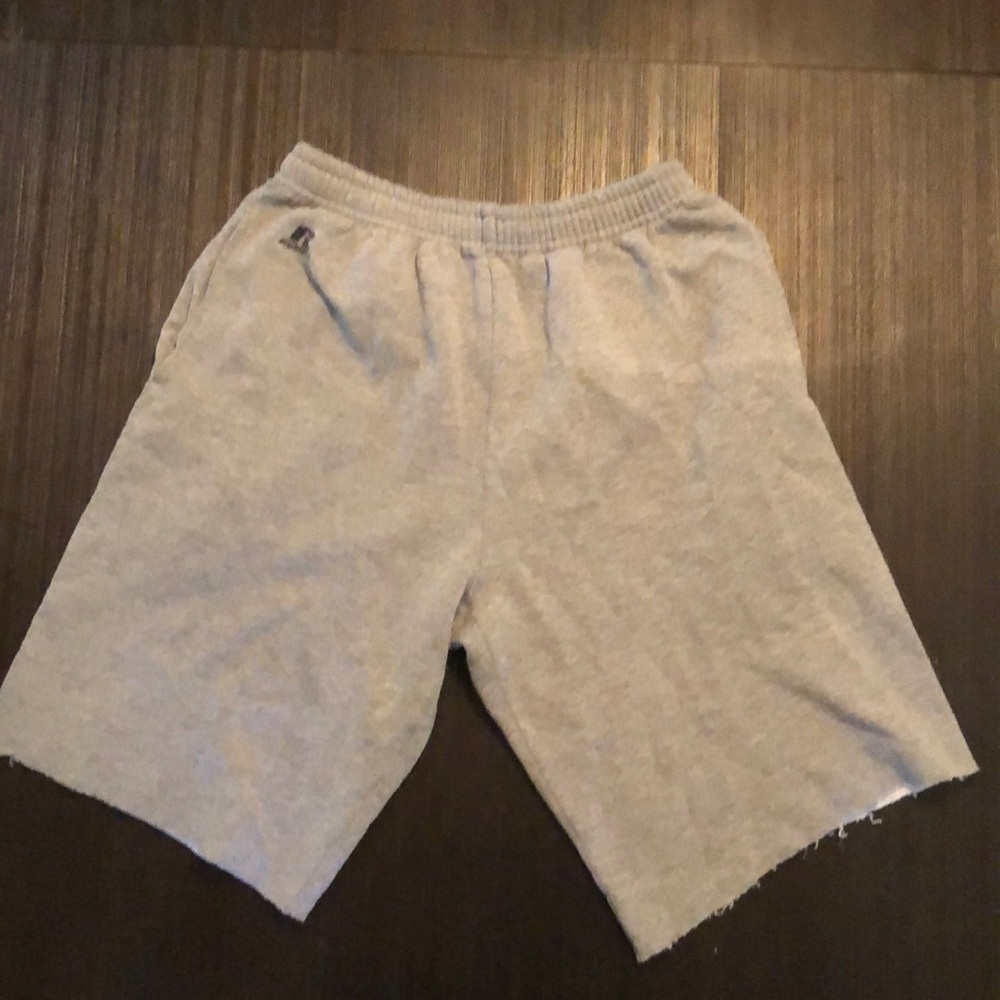 Russell Mens Gray Sweat-Shorts Size Medium